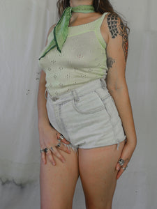 Vintage Green Knit O-Ring Top