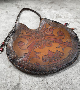 Vintage 1970s Tooled Leather Handbag