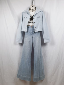 Vintage 1990s Sky Blue Trucker Style Jacket