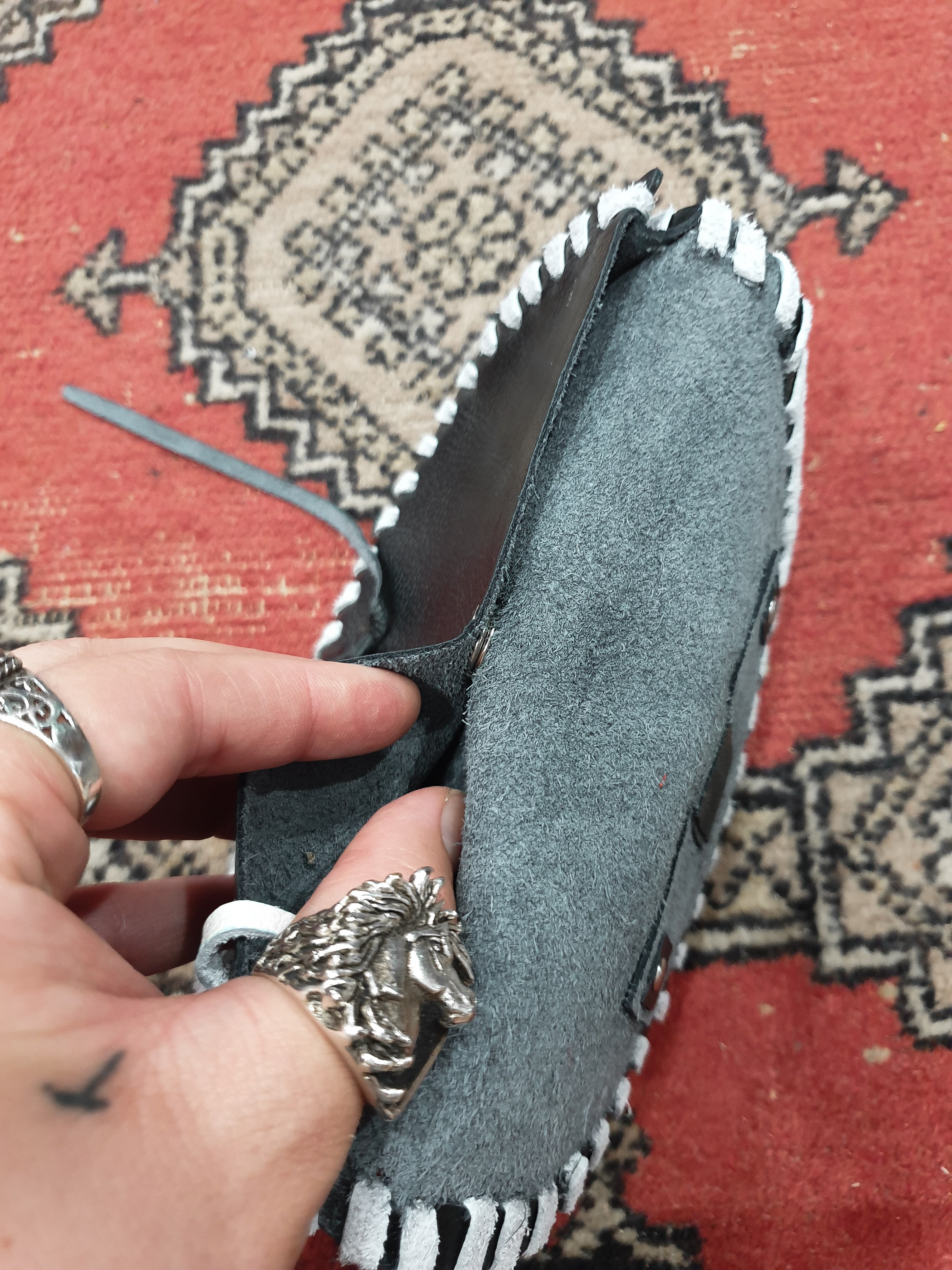 Handmade Leather Concho Pouch