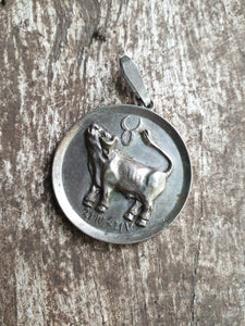 Vintage Taurus Zodiac Pendant