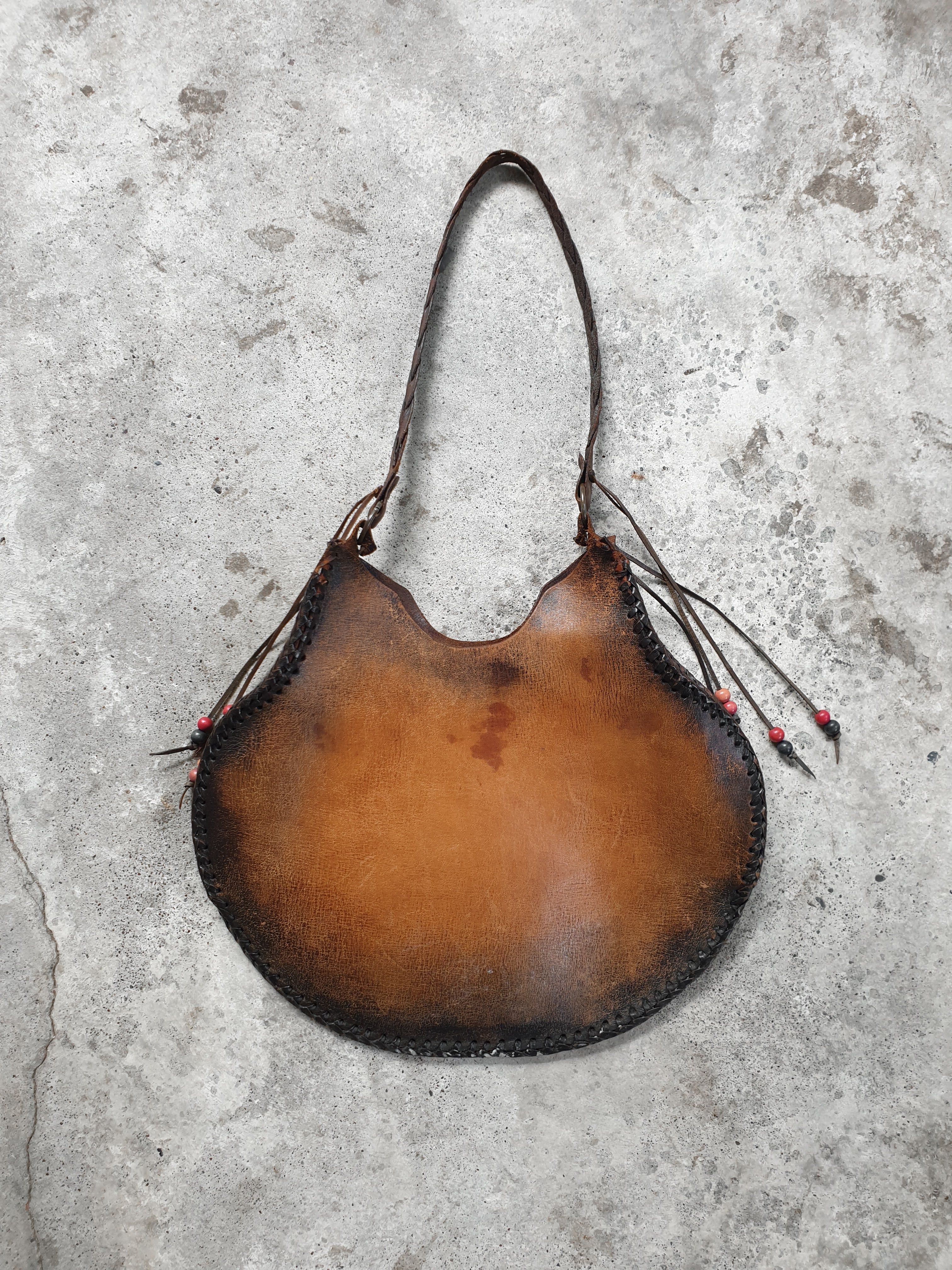 Vintage 1970s Tooled Leather Handbag