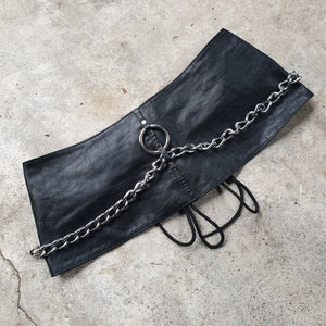 Handmade/Upcycled Leather & Chain Corset Belt