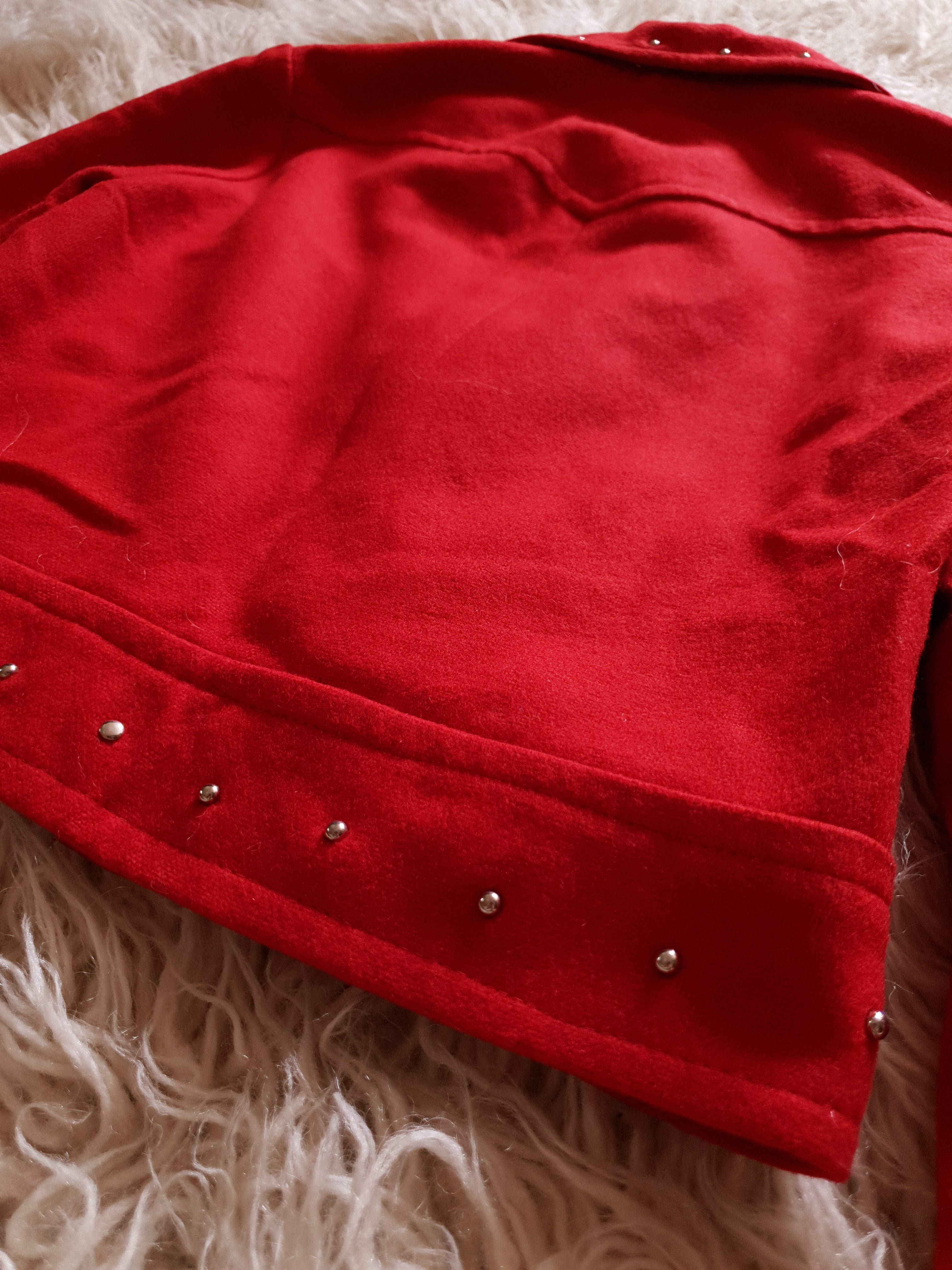 Vintage 1970s Studded Red Wool Jacket