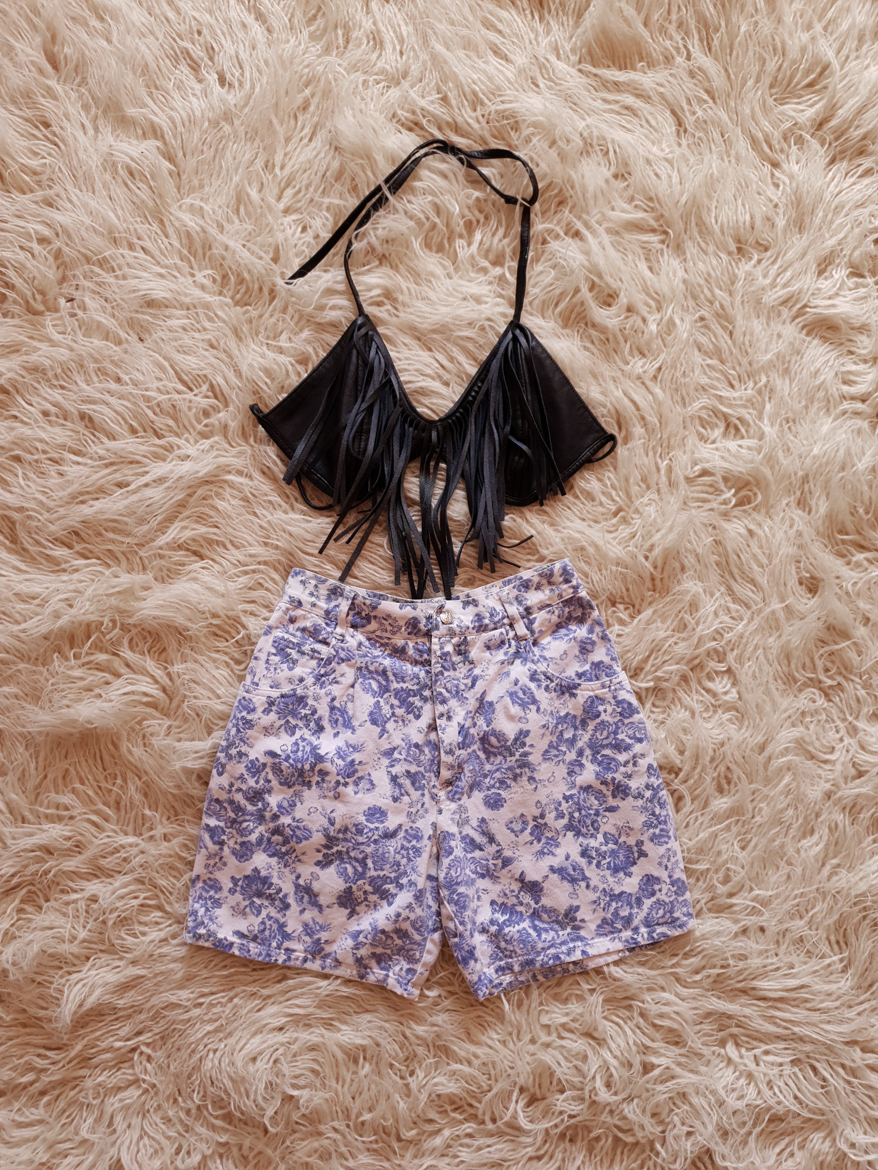 Vintage 1990s Paisley Denim Shorts