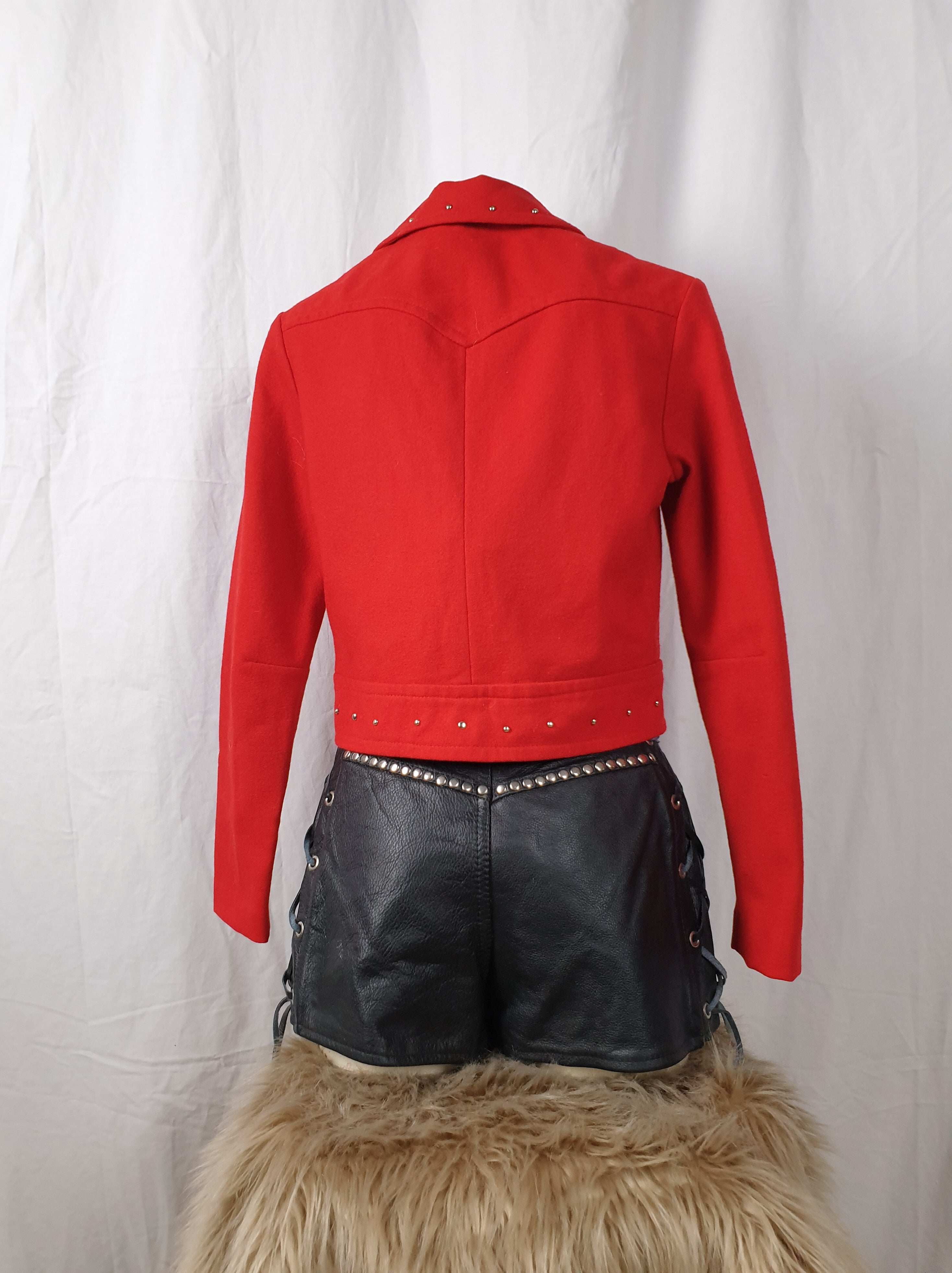 Vintage 1970s Studded Red Wool Jacket