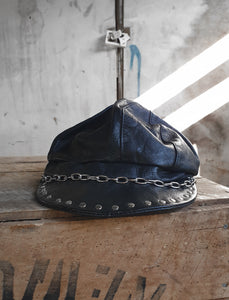 Vintage 80s/90s Studded Leather Chain Cap