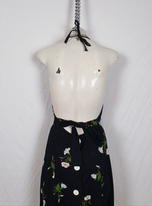 Vintage 1970s Backless Maxi Halter Dress