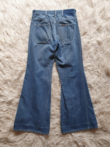 Vintage 1970s 'Colonials' Denim Studded Flare Jeans