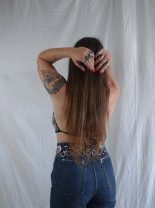 Handmade Black & White Animal Print Halter Top