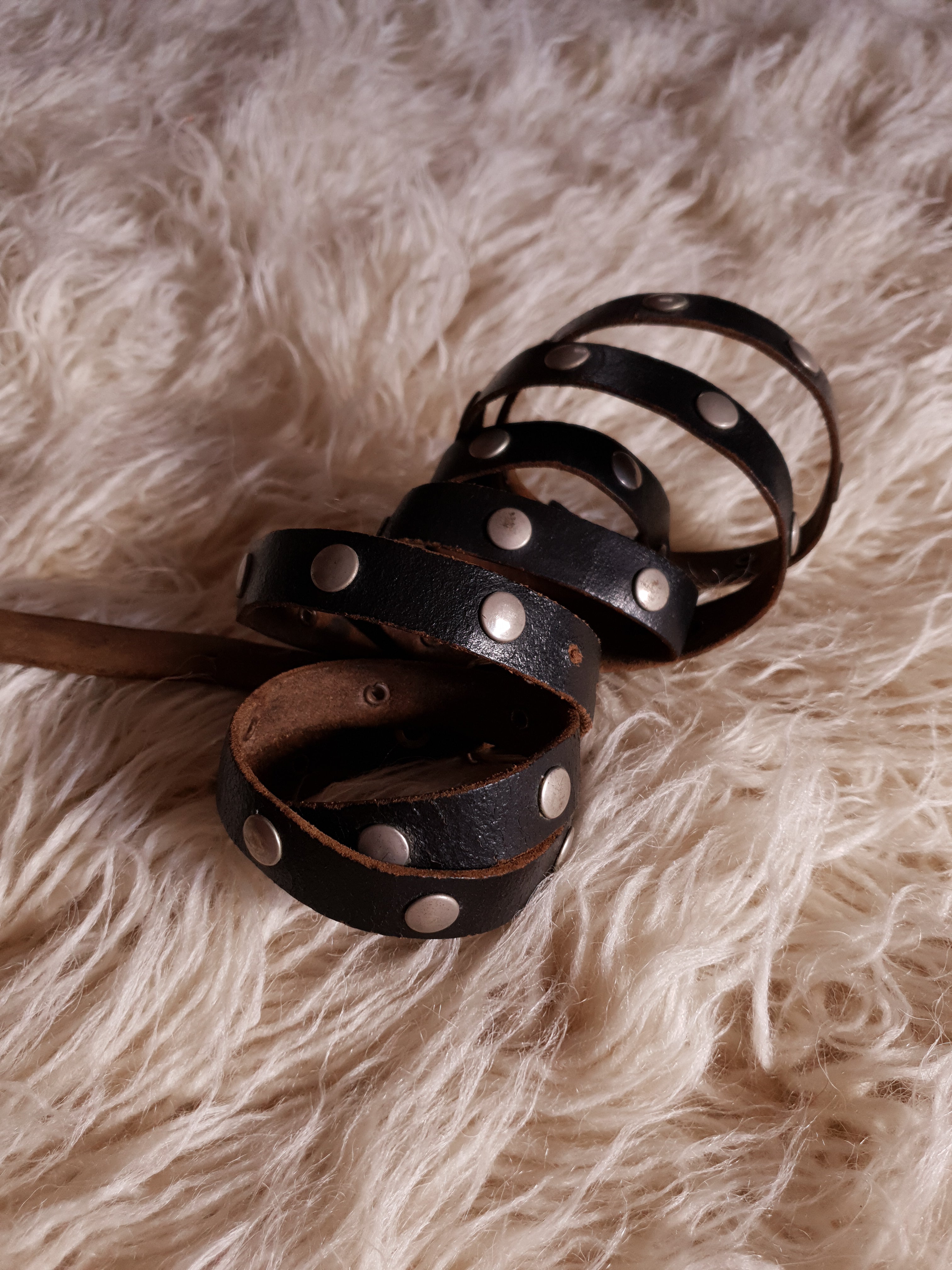 Vintage 1980s Studded Leather Wrap Belt