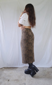 Vintage 90s Gold Rose Skirt