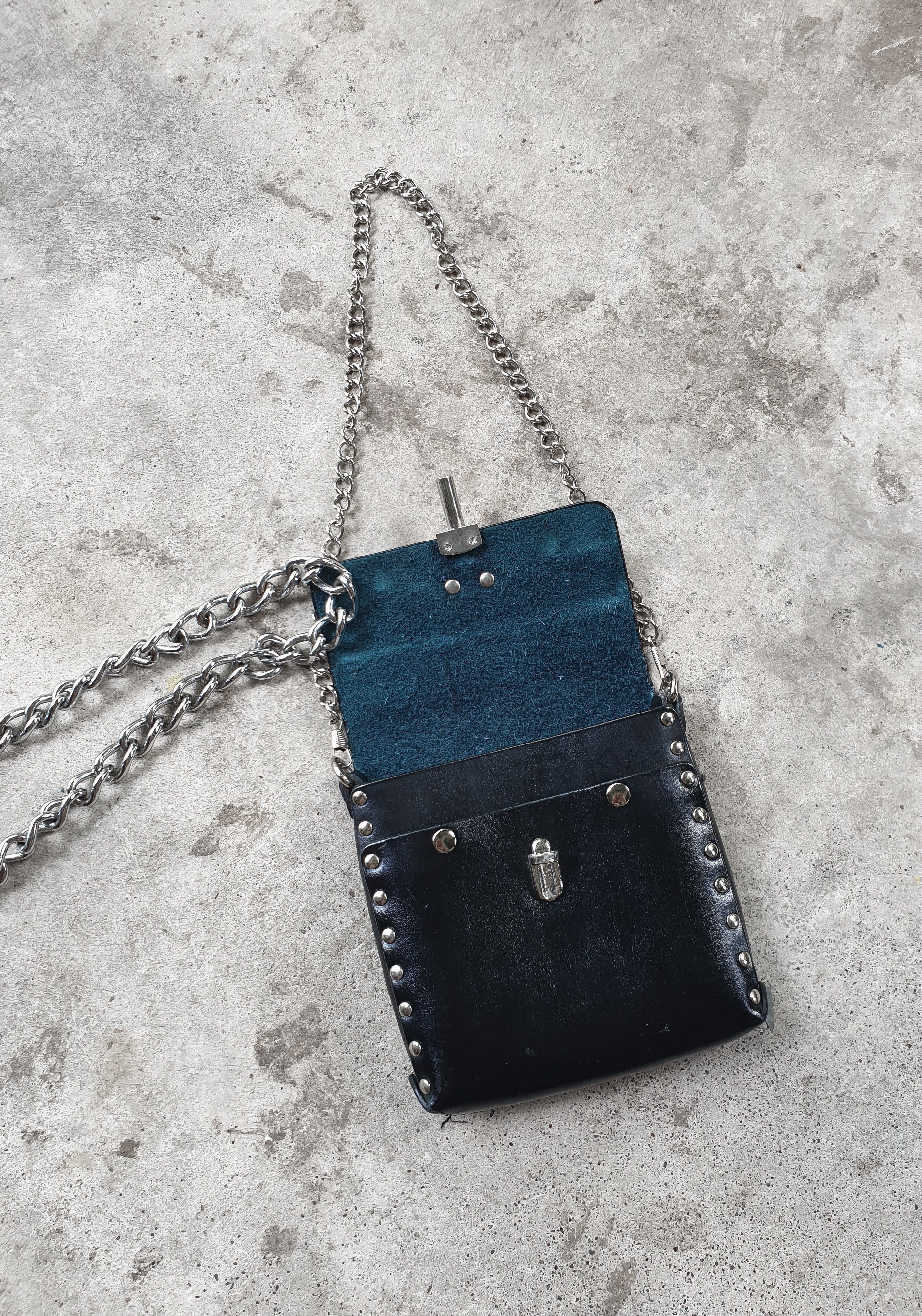 Studded Leather & Chain Bag