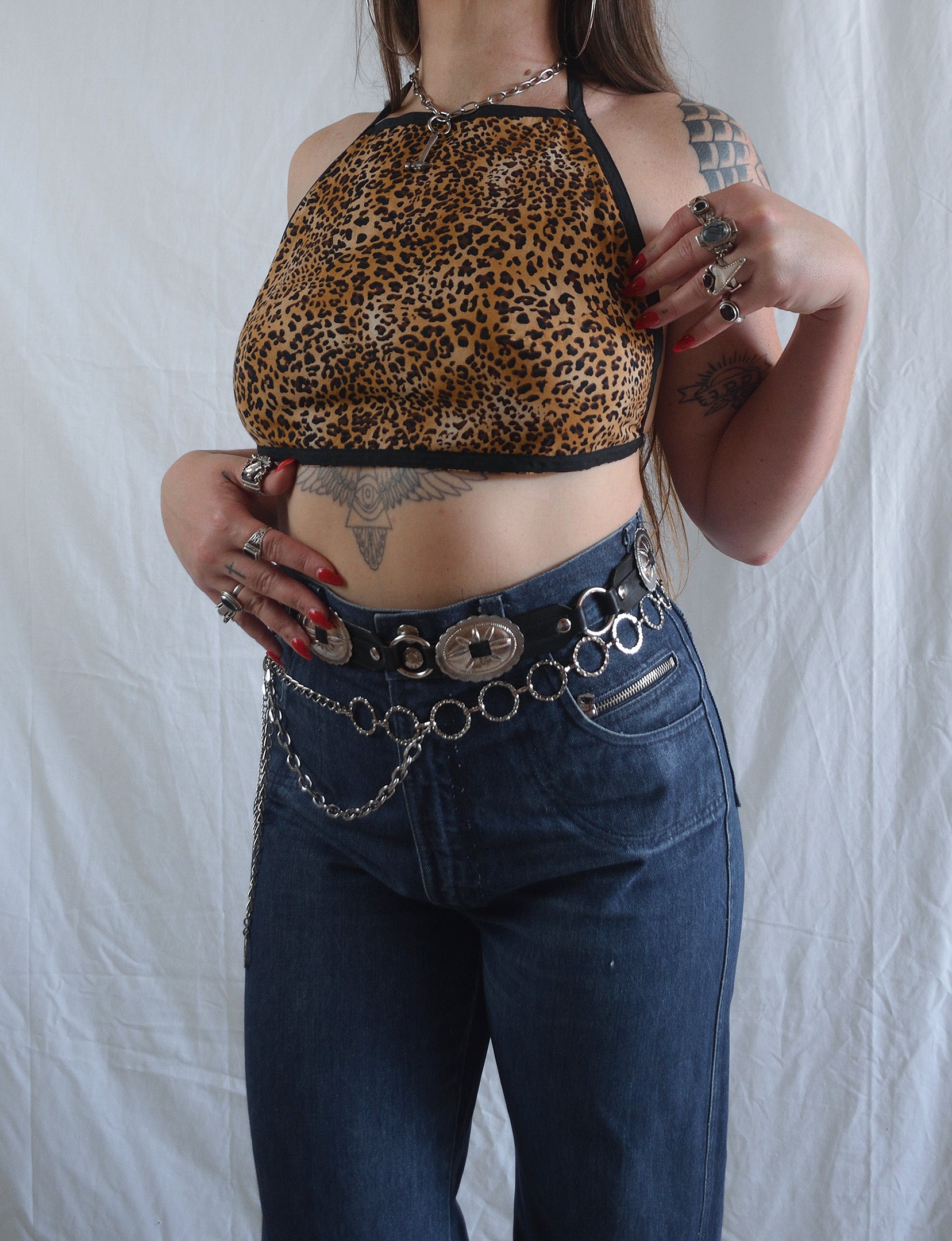 Handmade Leopard Print Halter Top