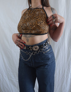 Handmade Leopard Print Halter Top