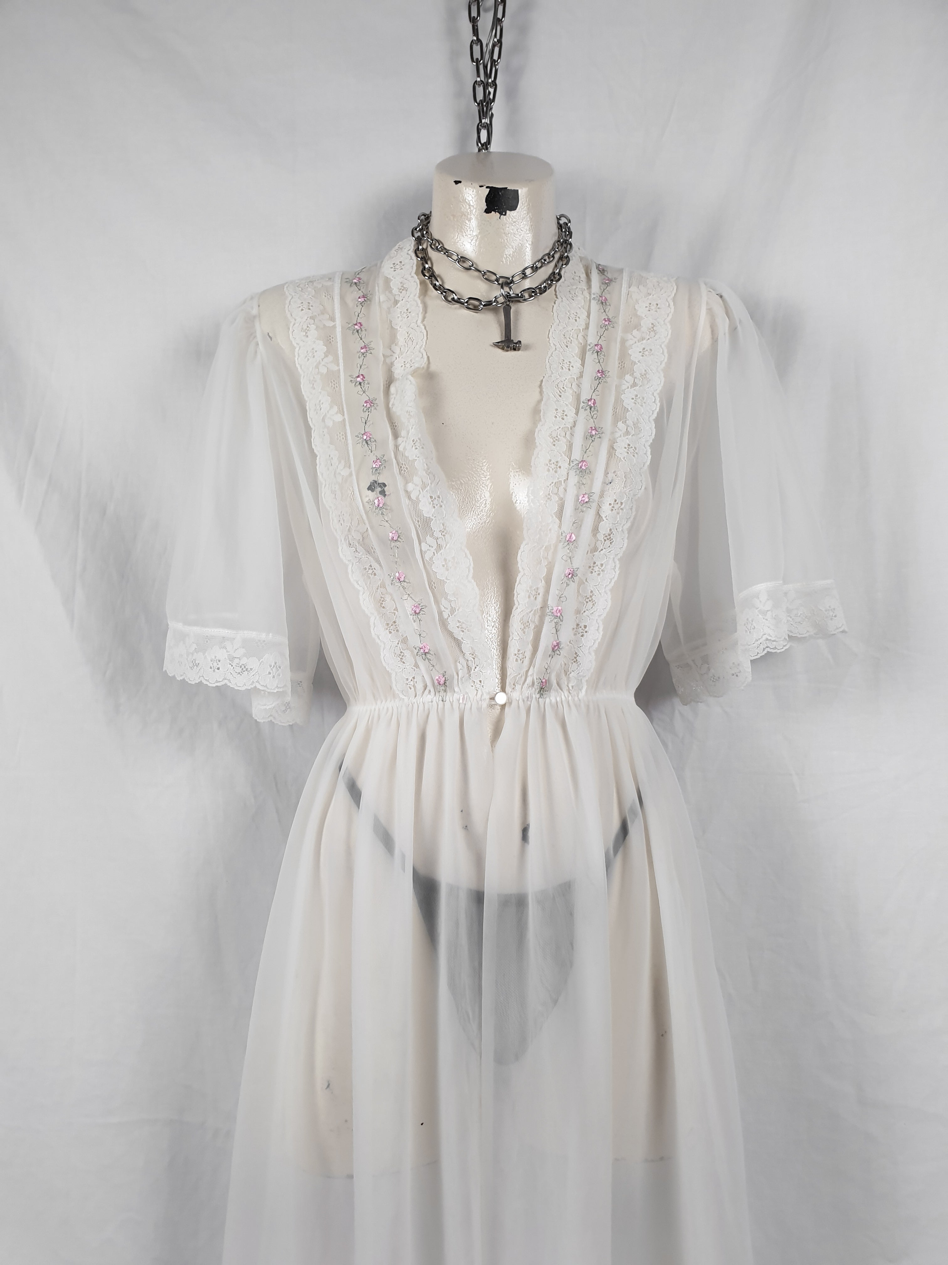 Vintage 1980s Sheer Peignoir