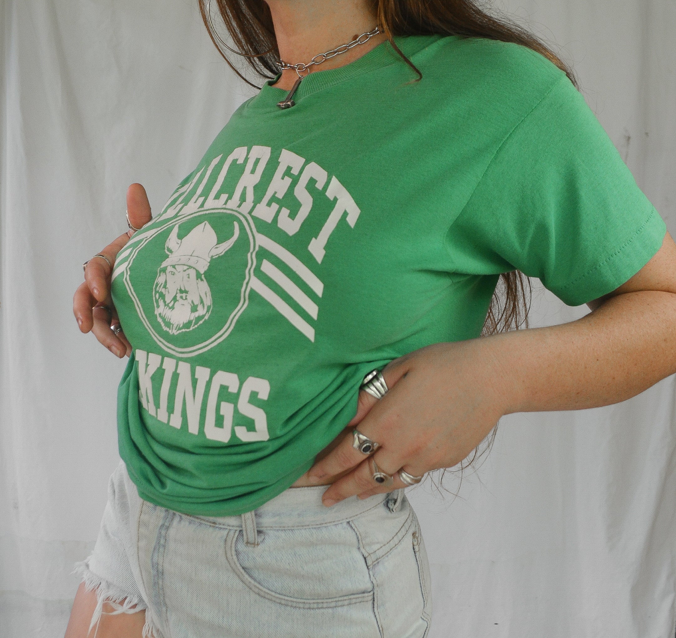 Vintage 1980s 'Hillcrest Vikings' Memphis Tennessee Varsity Football Single stitch Tee