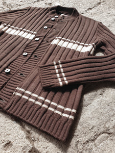 Vintage 1970s/1980s Brown Knit Cardigan
