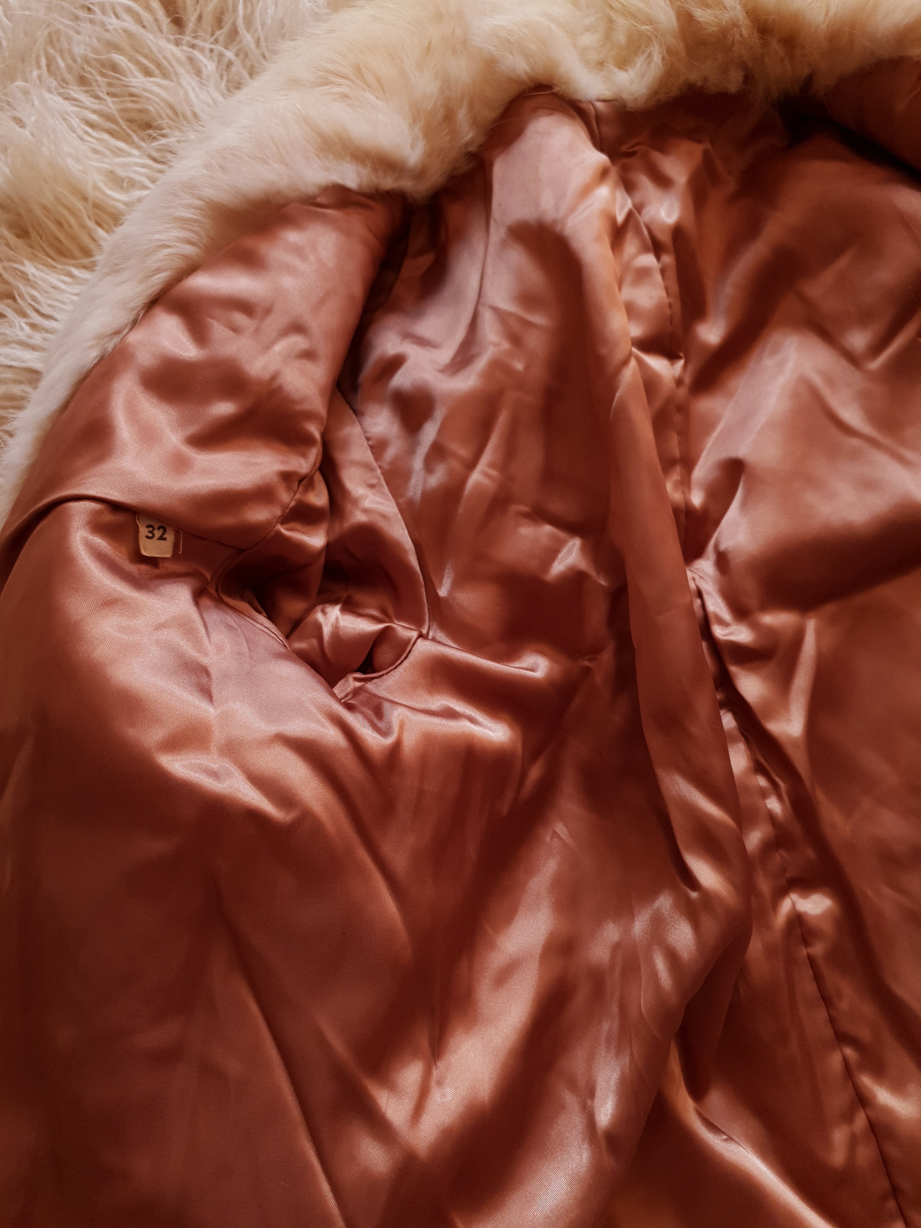 Vintage White Rabbit Fur Coat