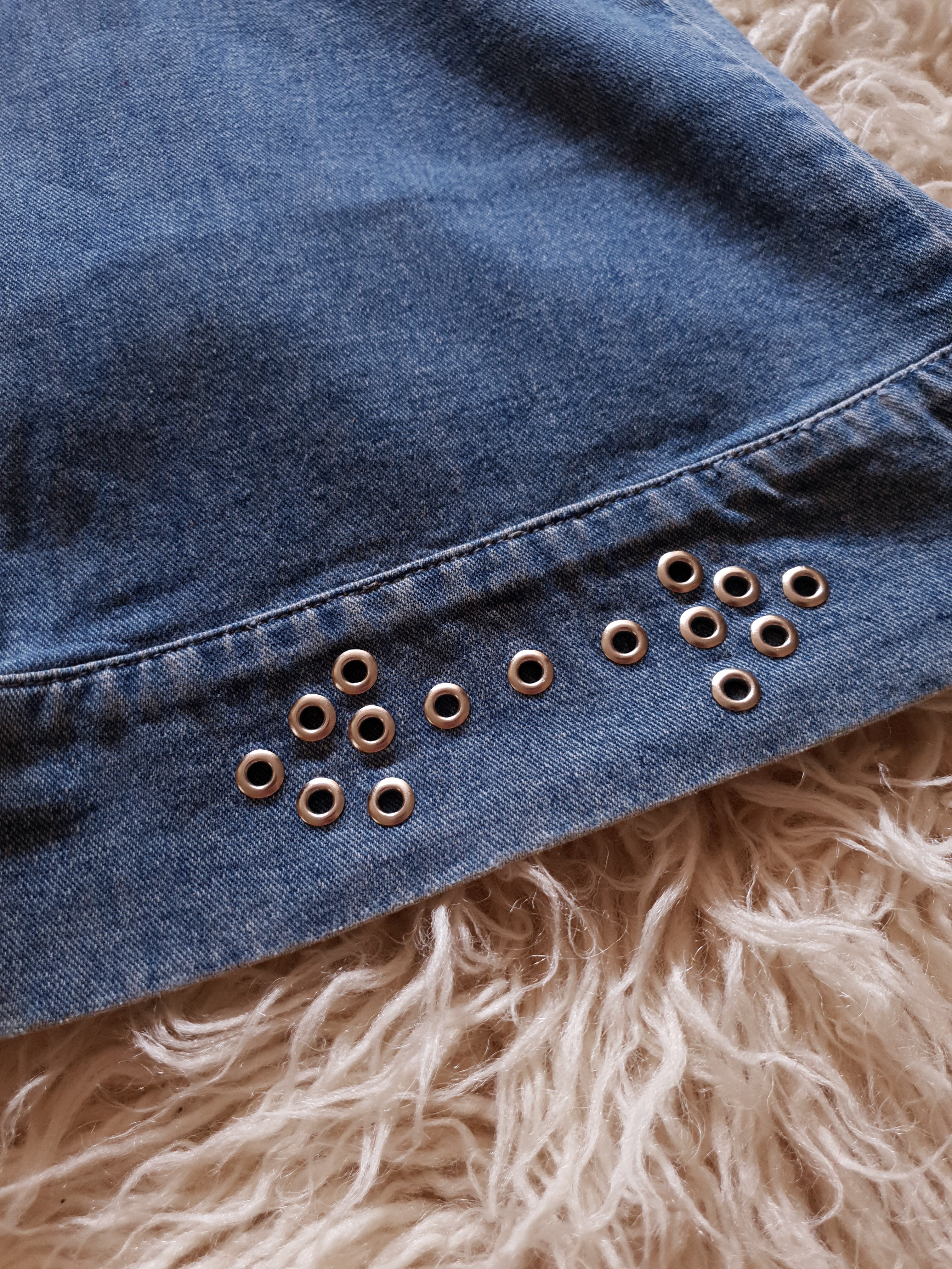 2000s Low Waist Studded Eyelet Denim Flares