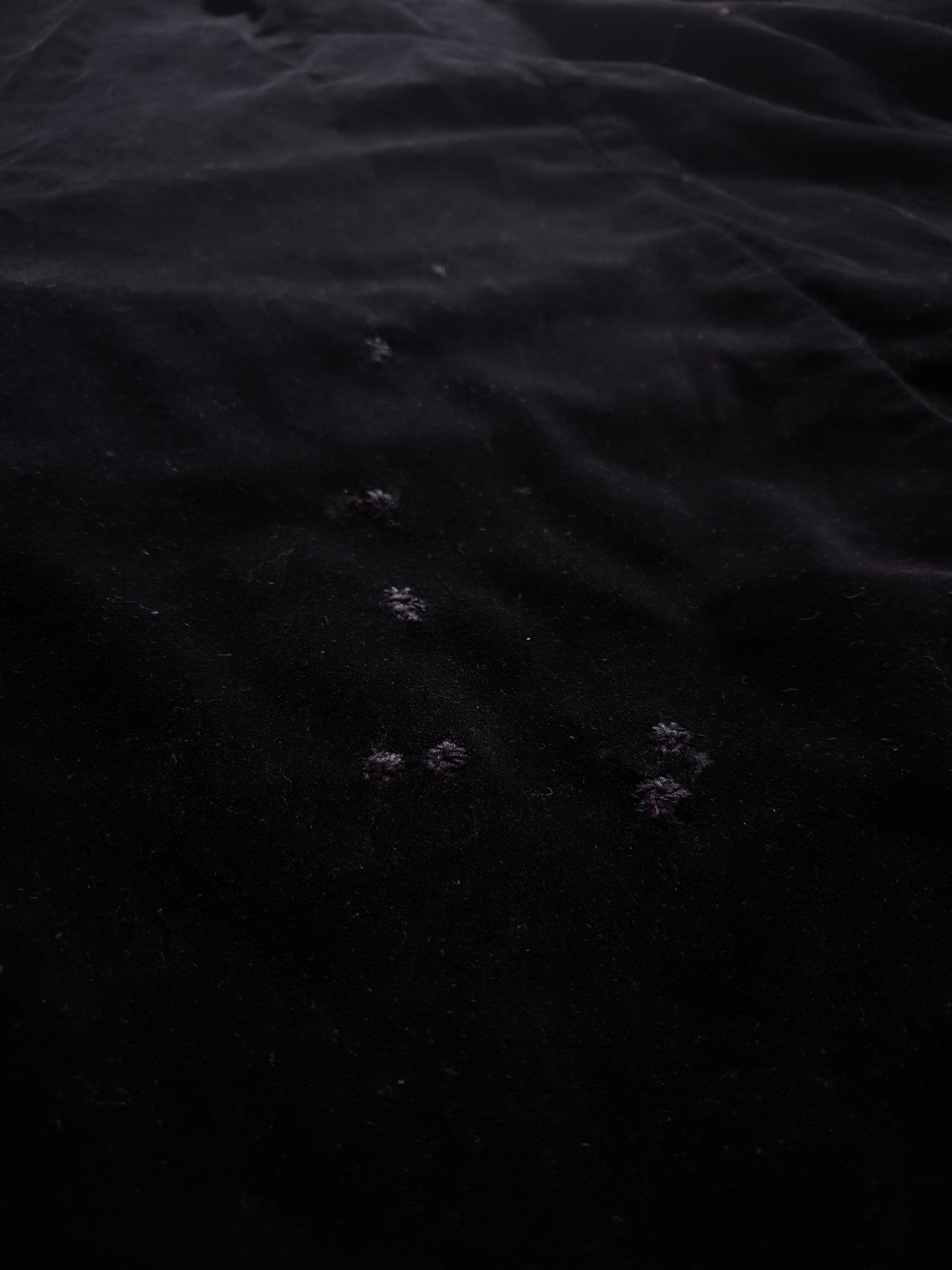 Vintage 1970s Black Cotton Velvet Edwardian Revival Maxi Prairie Dress