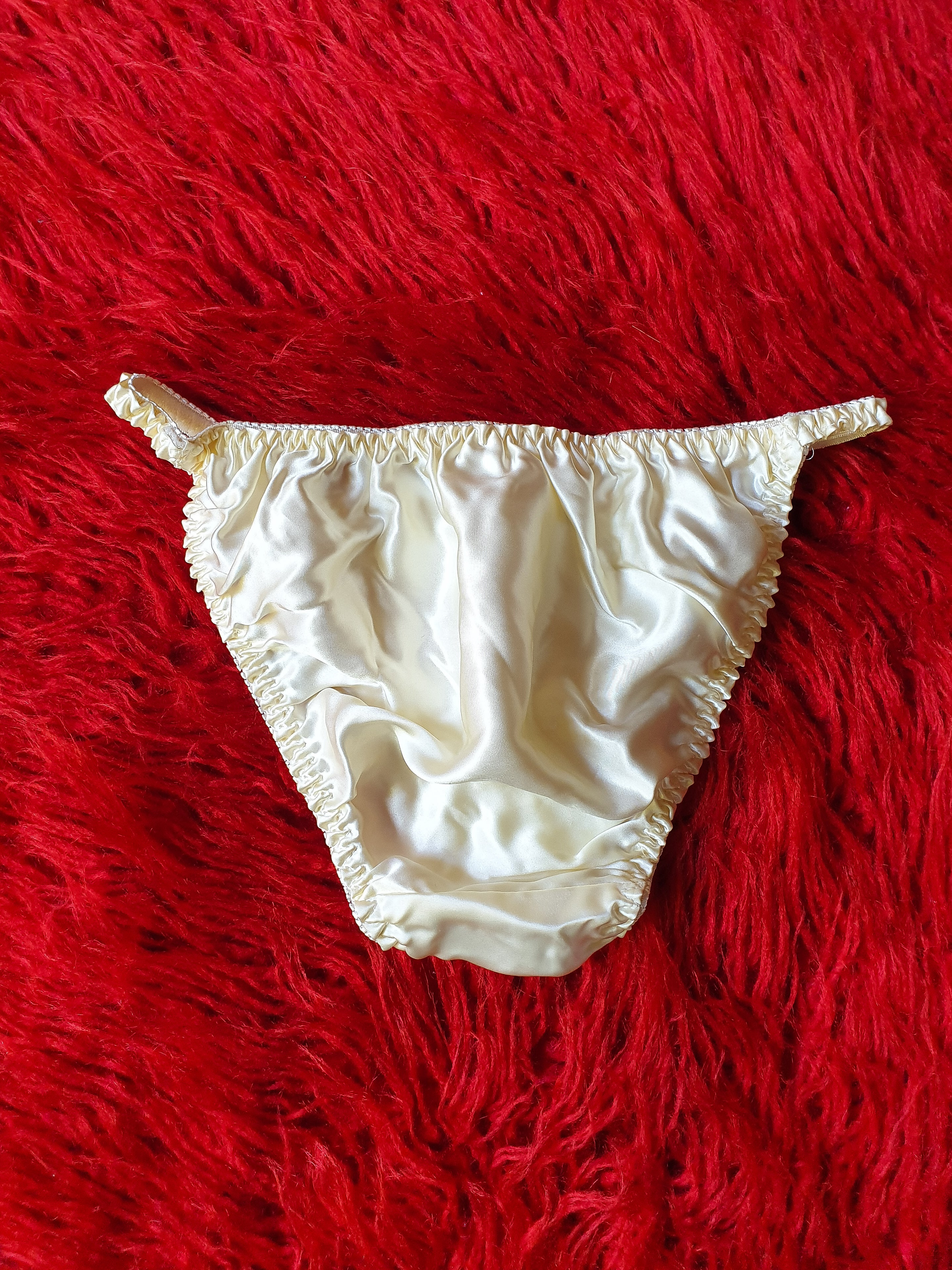 Off White 100% silk hand embroidered 'Bite it you scum' knickers