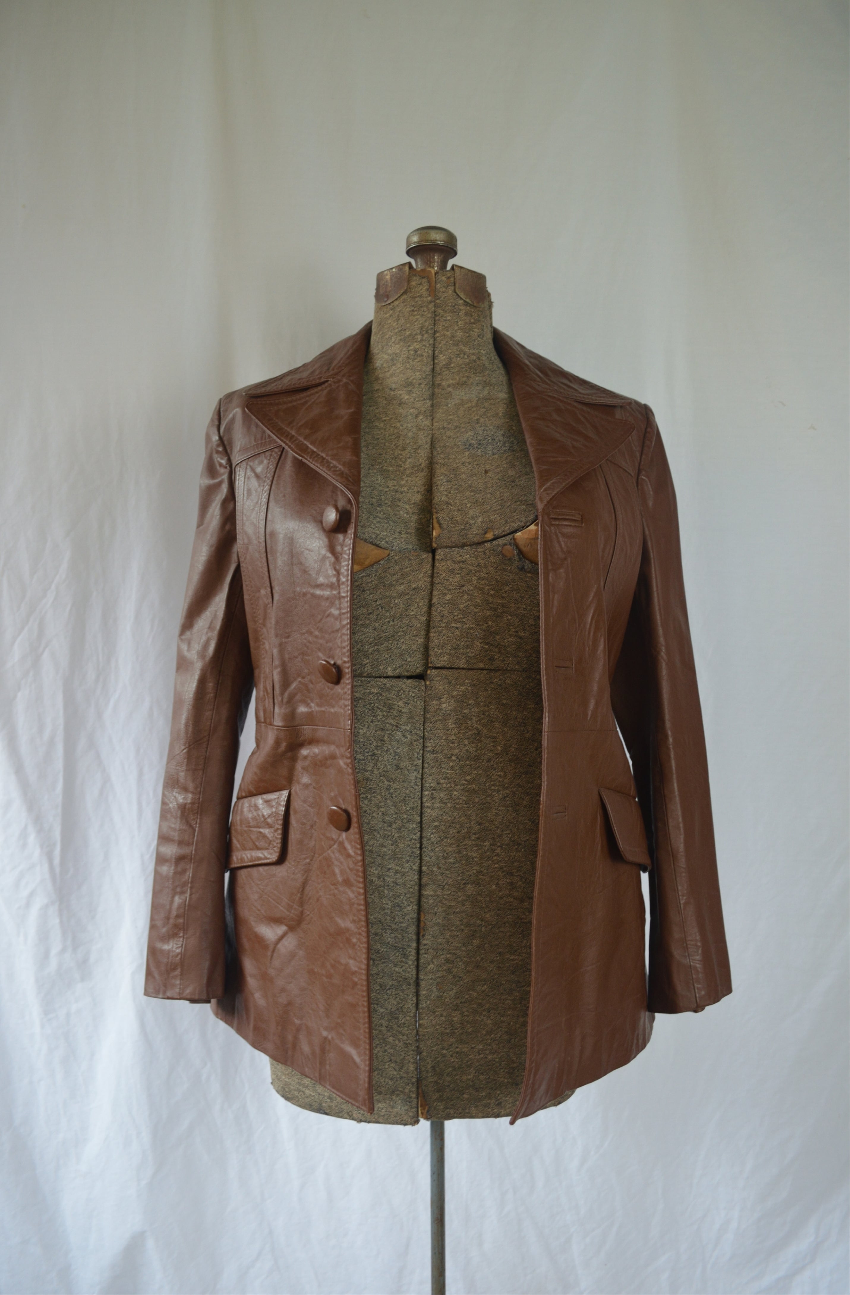 Vintage 70s Leather Brown Jacket