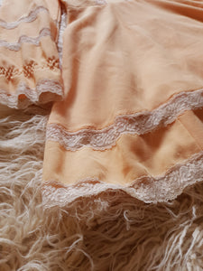 Vintage 1970s Peachy Pink Mini Prairie Dress