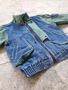 Vintage 90s Kids Denim Bomber Jacket