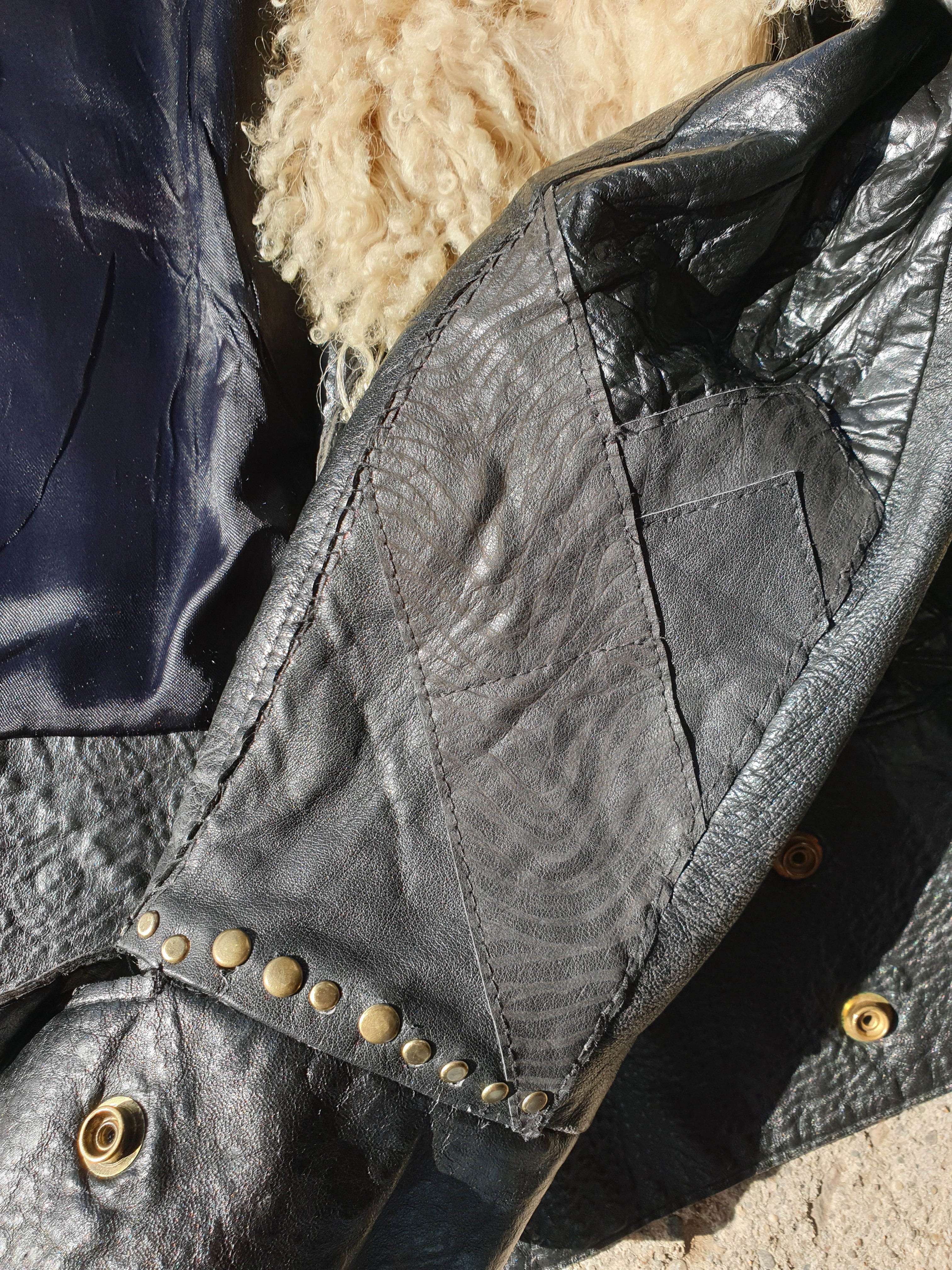 Vintage 1970s Leather & Fur Lady Western Jacket