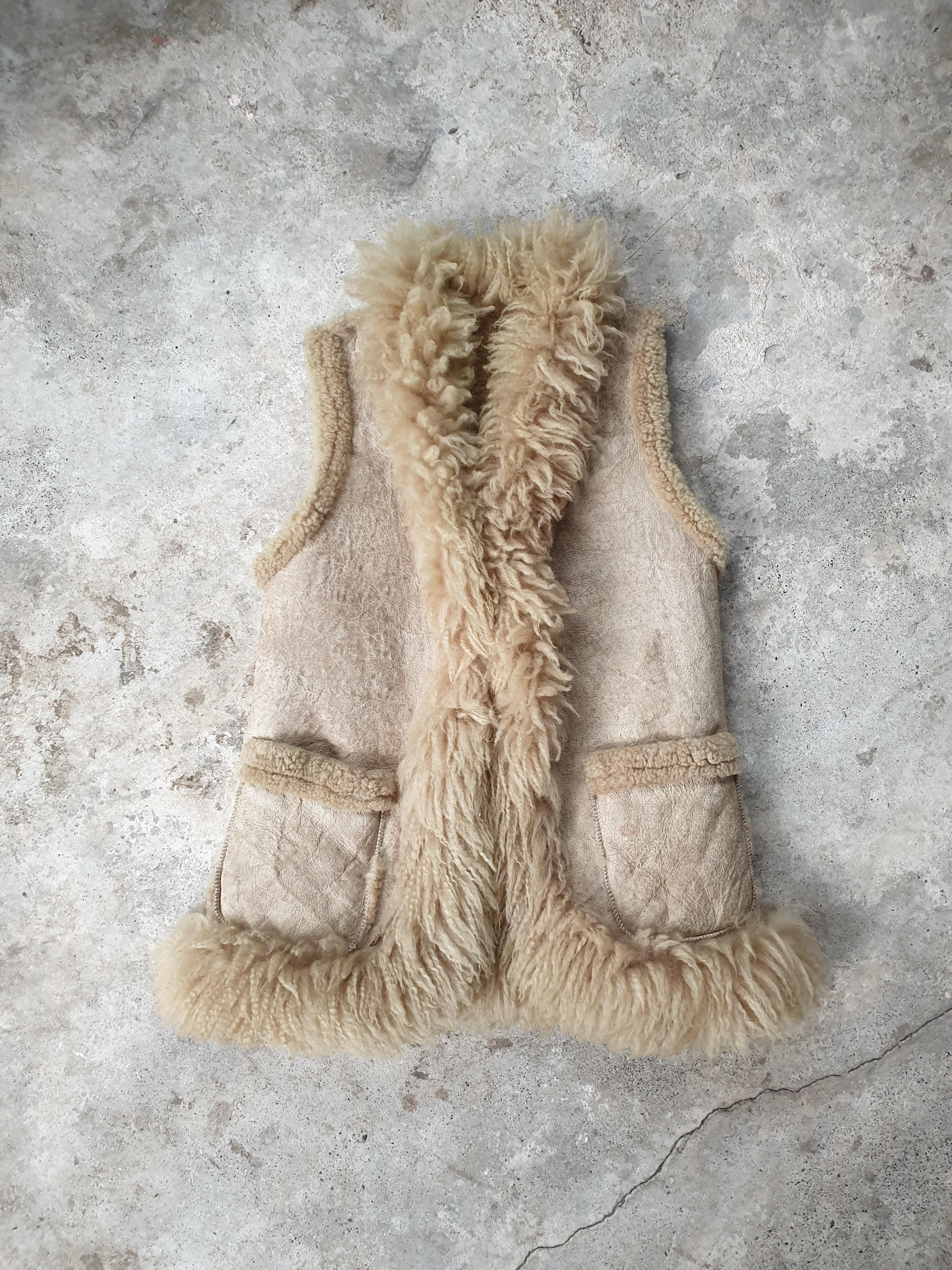 Vintage Leather & Shearling Vest