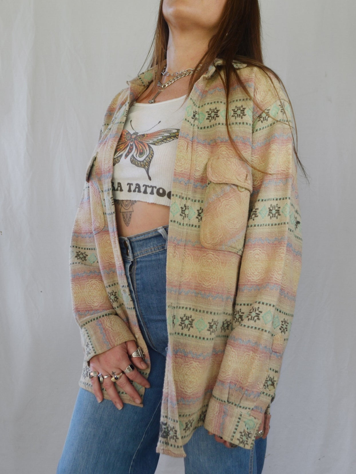 Vintage Woven Aztec Button Down