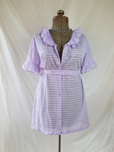 Vintage 70s Pastel Purple Mini Slip Dress