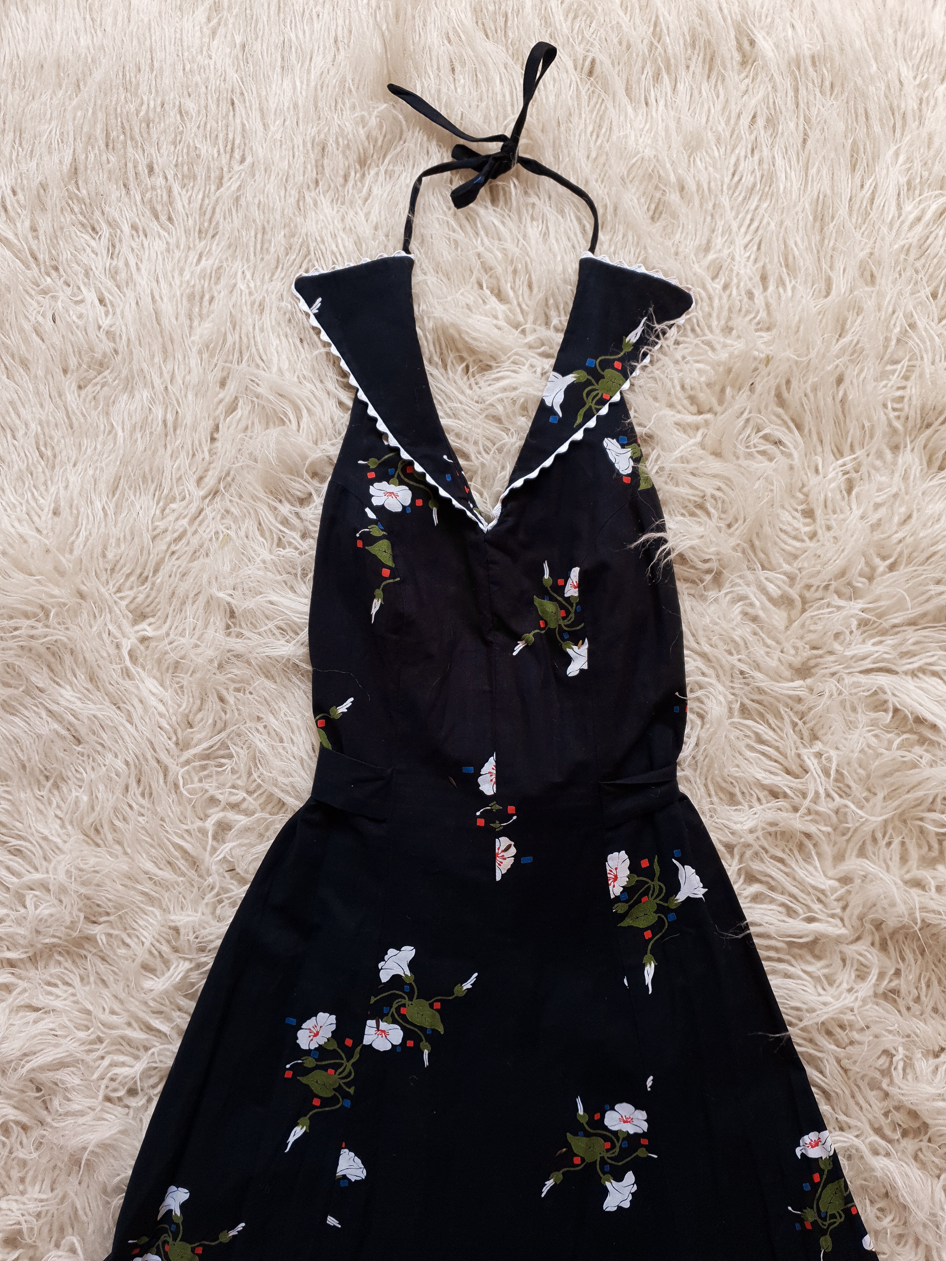 Vintage 1970s Backless Maxi Halter Dress