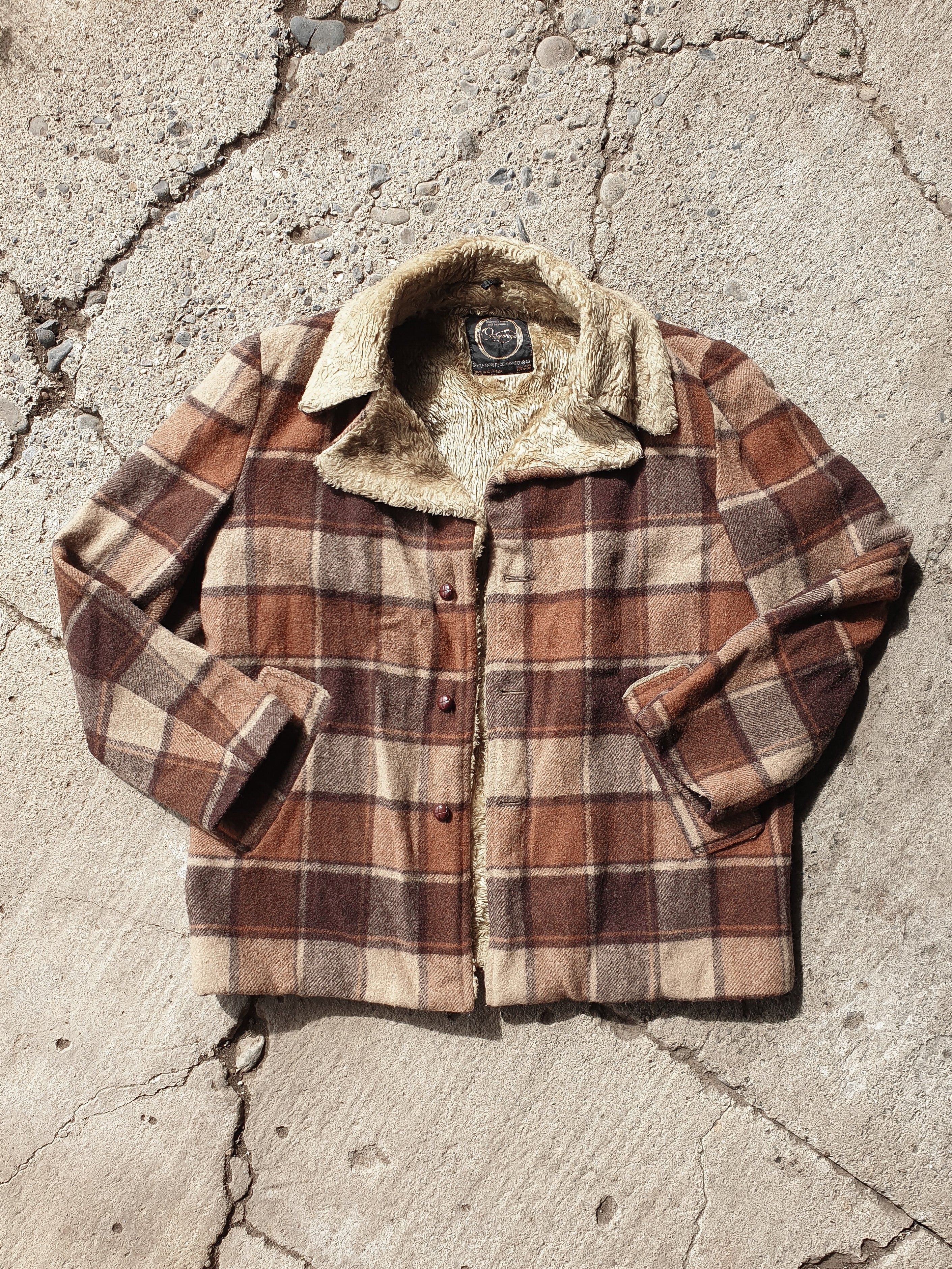 Vintage 1970s Lumberjack Wool Plaid Jacket