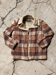 Vintage 1970s Lumberjack Wool Plaid Jacket