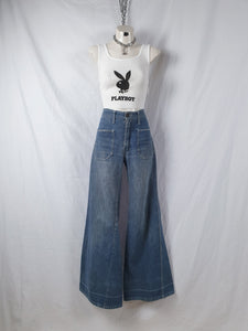 Vintage 1970s 'Colonials' Denim Studded Flare Jeans