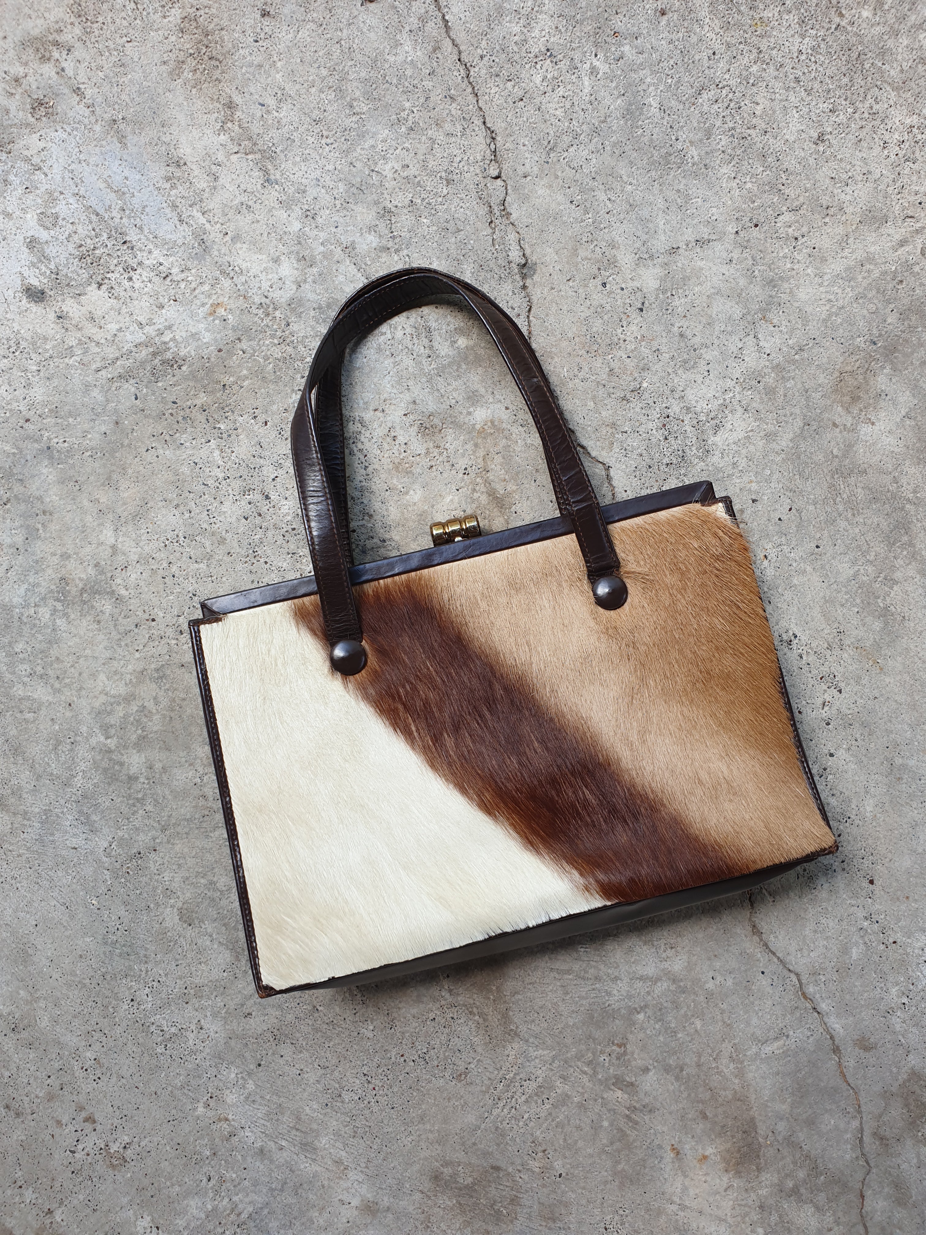 VINTAGE 1960s/70s FUR HIDE HANDBAG