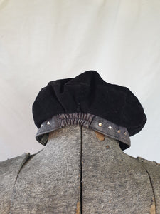 Vintage 80s/90s Suede Leather Studded Beret