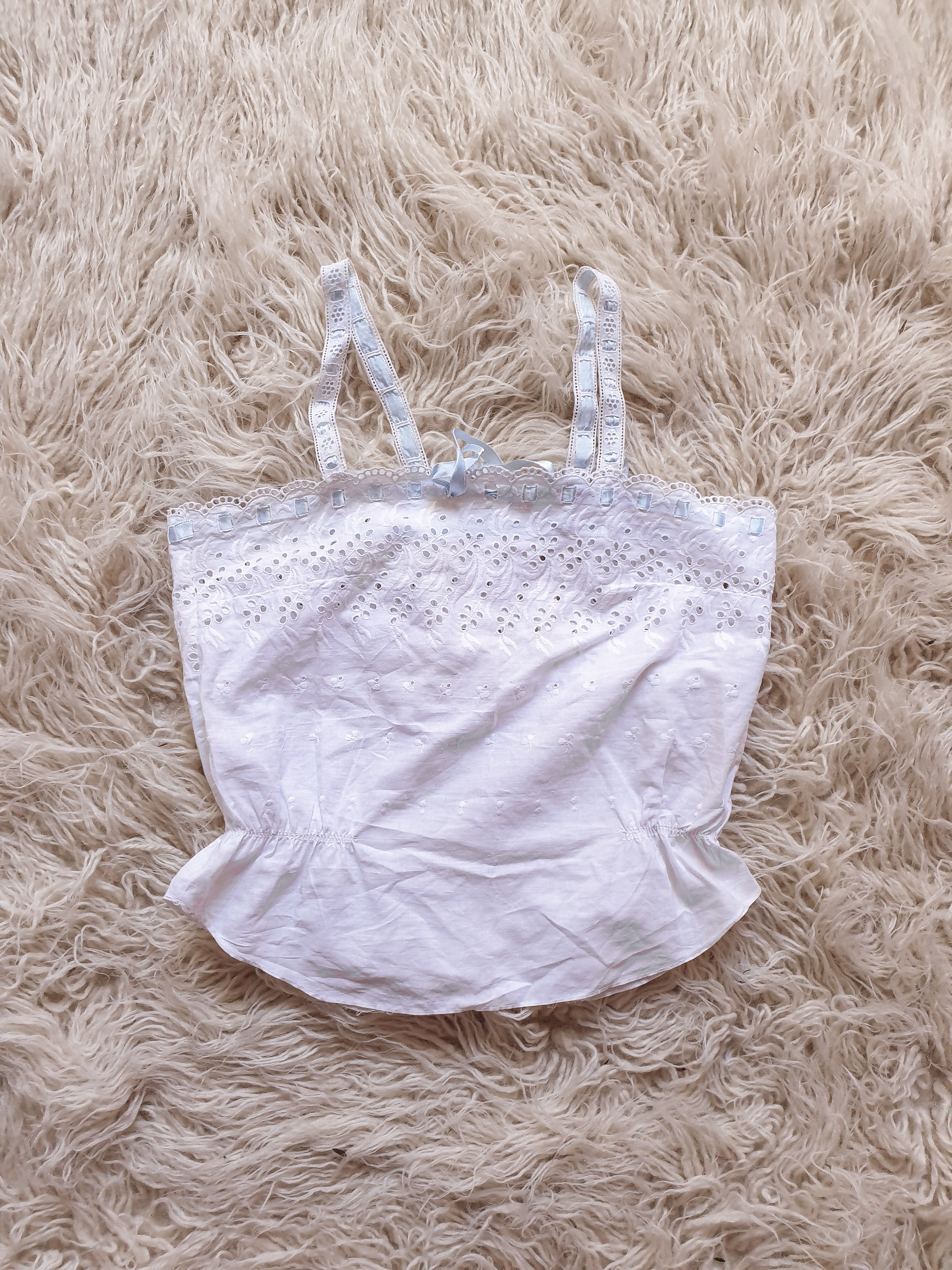 Vintage Broderie Anglais Lace Cami Singlet