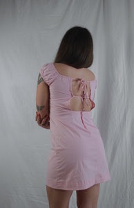 Vintage 90s Tie Back Pink Mini Dress