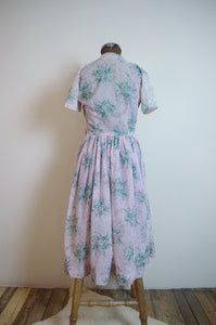 Vintage 40s Dusty Lilac Midi Dress