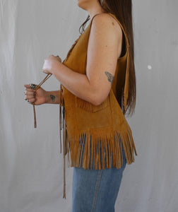 Suede fringe vest