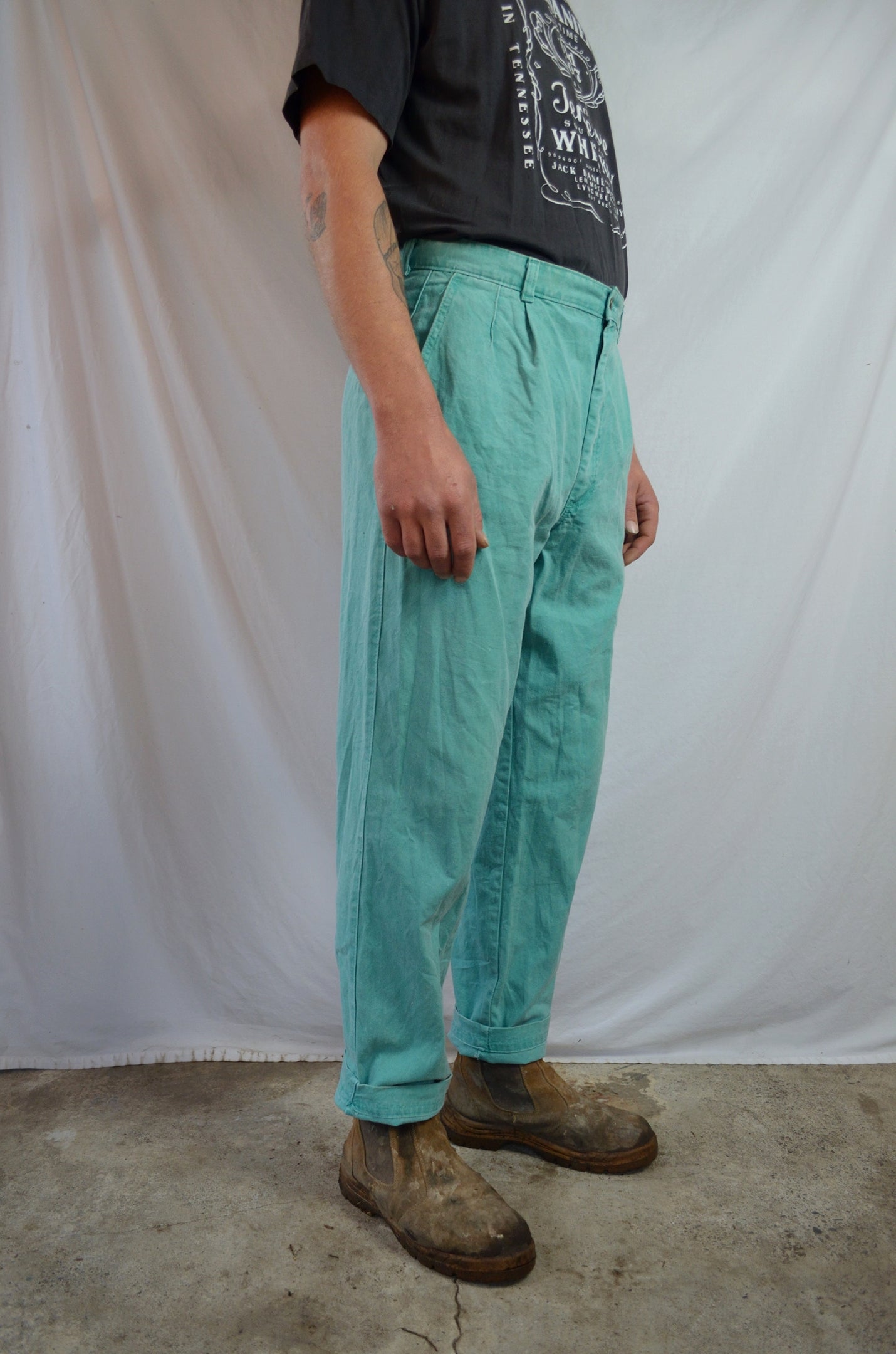 Vintage 80s Turquoise 'Amco' Jeans