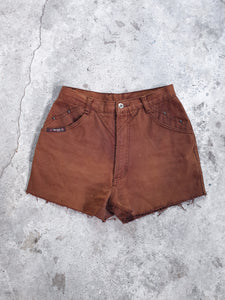 Vintage 1980s Brown Denim Western Studded Shorts