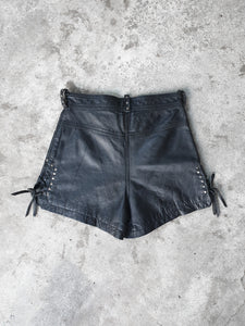 Vintage Studded Leather Lace Side Shorts