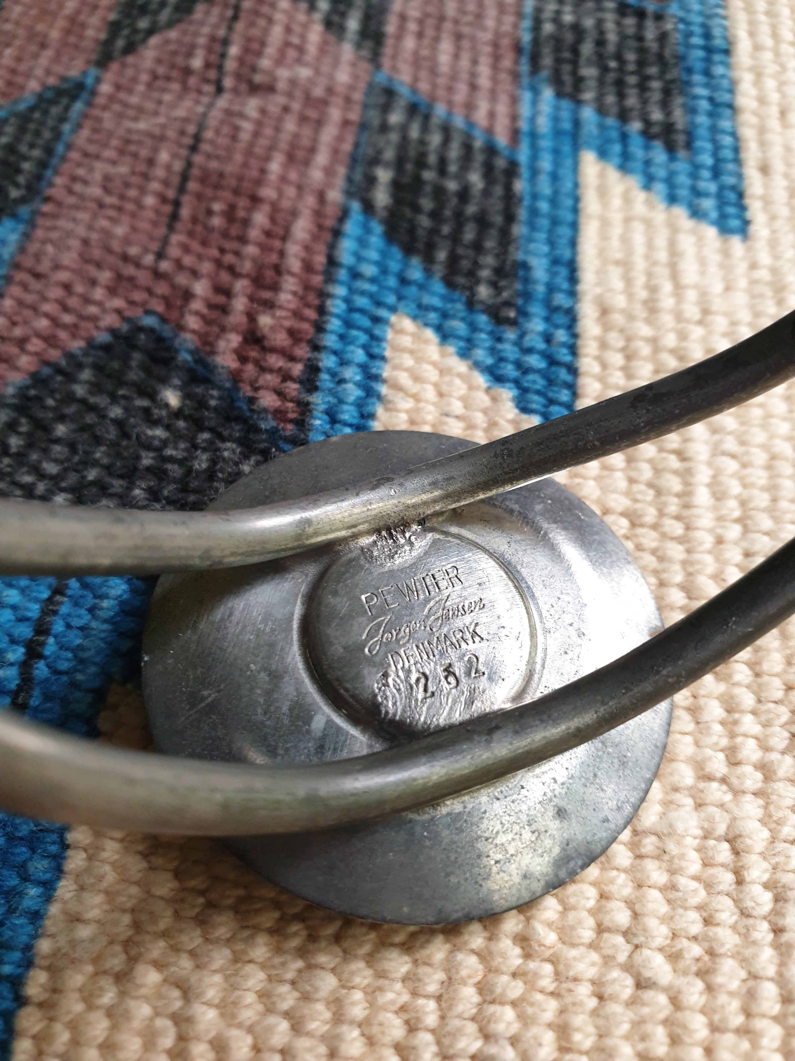 Vintage 1960/70s Modernist Jorgen Jensen Pewter Cuff