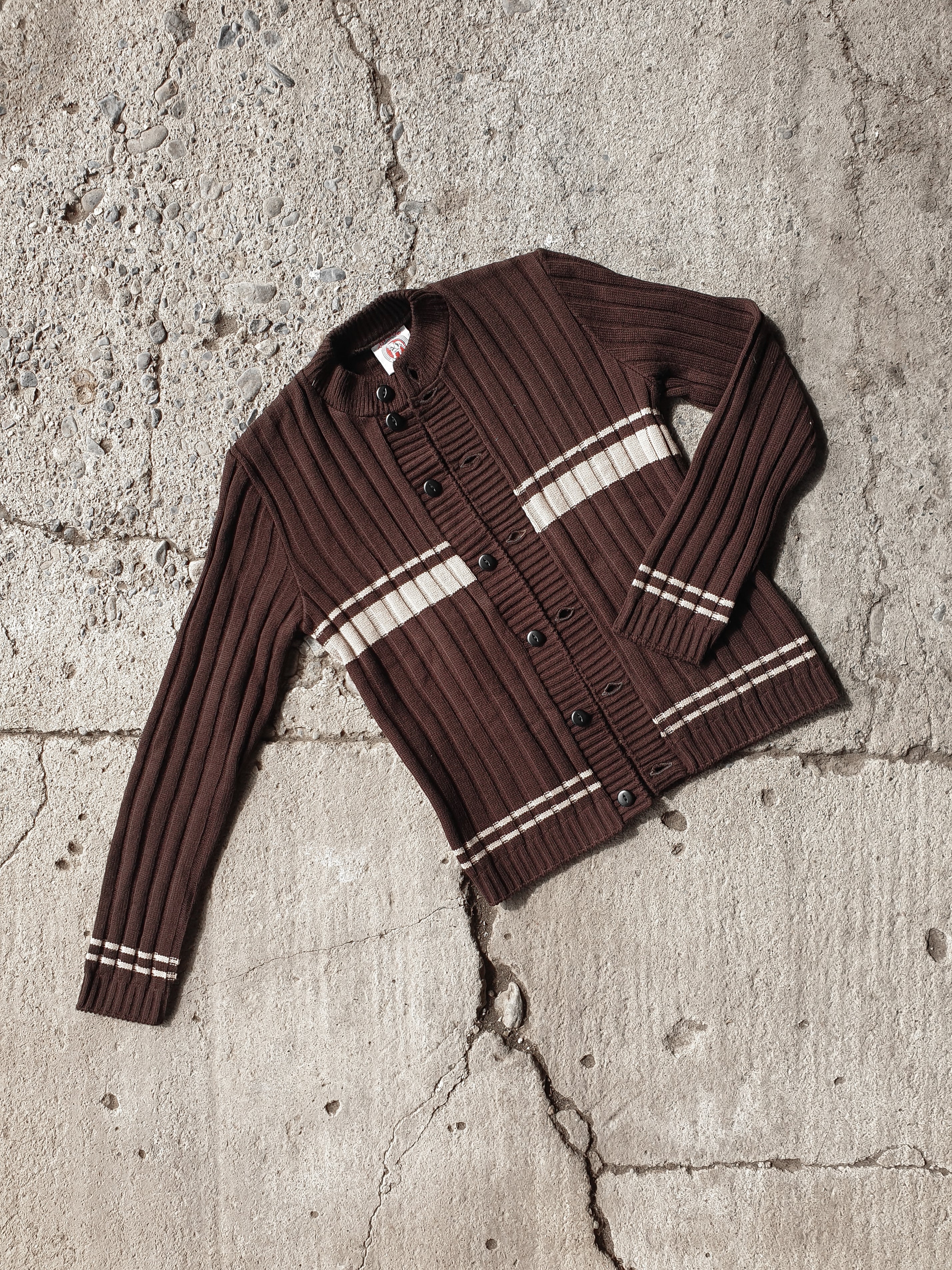 Vintage 1970s/1980s Brown Knit Cardigan