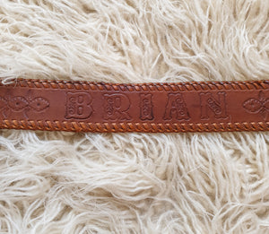 Leather Stamped Name 'Brian' Belt