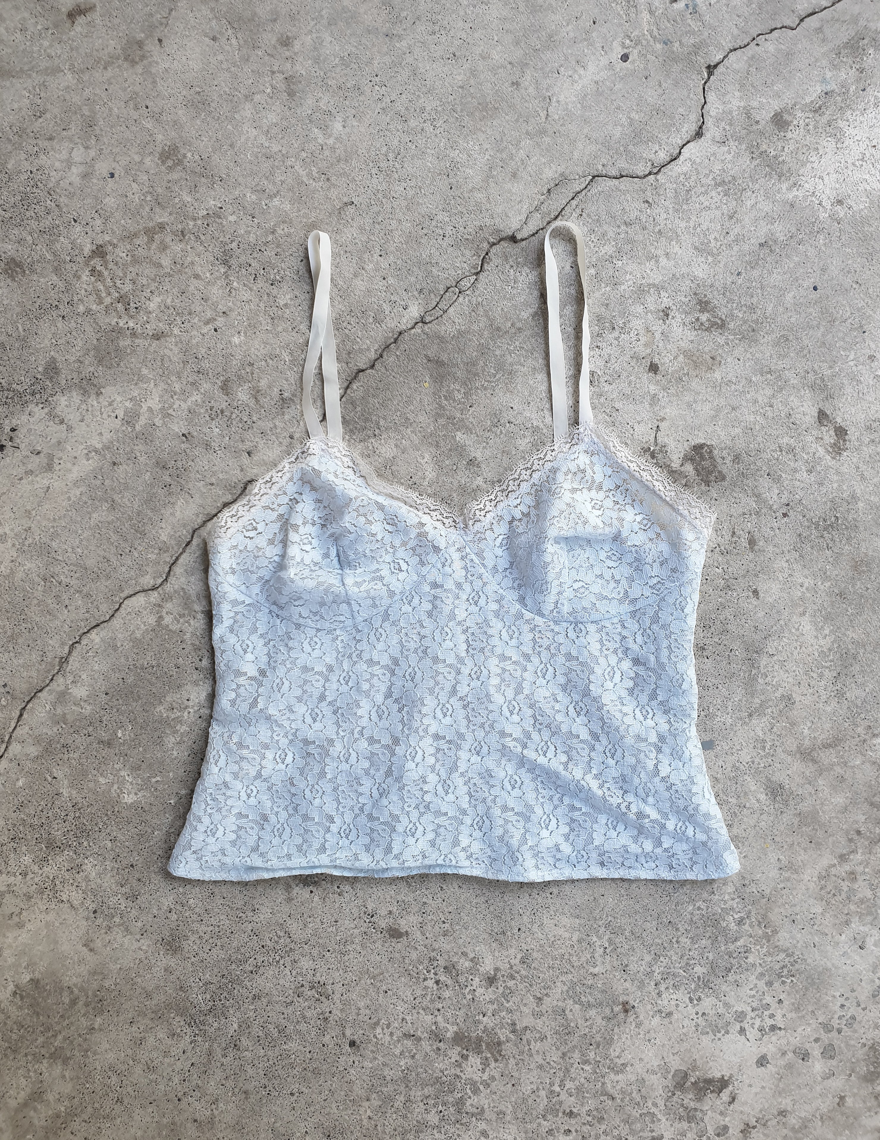 Vintage Blue Lace Cami Singlet